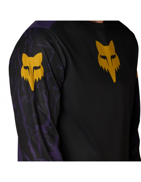 Koszulka rowerowa z długim rękawem FOX Junior Ranger Jersey Image Print Plum Purple