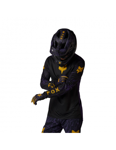 Koszulka rowerowa z długim rękawem FOX Junior Ranger Jersey Image Print Plum Purple