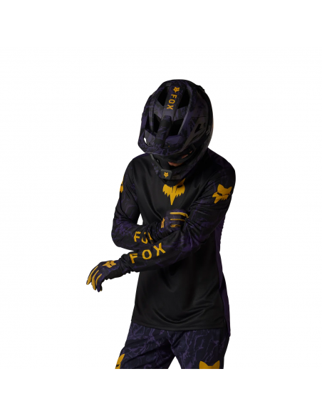 Koszulka rowerowa z długim rękawem FOX Junior Ranger Jersey Image Print Plum Purple