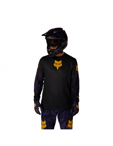 Koszulka rowerowa z długim rękawem FOX Junior Ranger Jersey Image Print Plum Purple