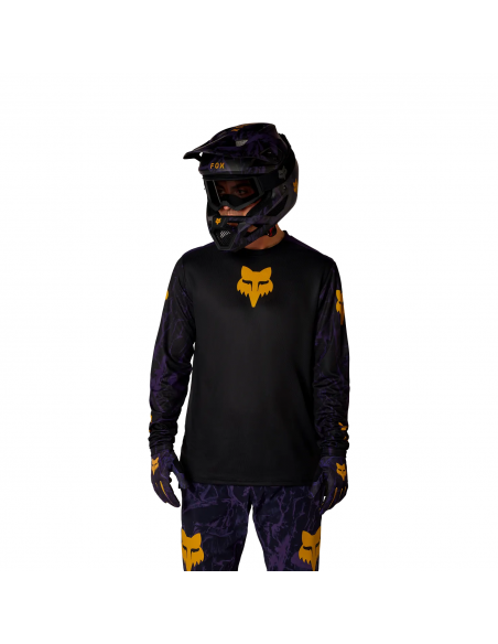 Koszulka rowerowa z długim rękawem FOX Junior Ranger Jersey Image Print Plum Purple