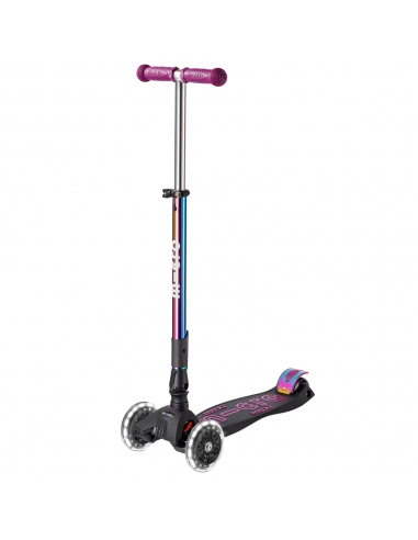 Hulajnoga Maxi Micro Deluxe Foldable LED Neochrome Purple (składana, świecące koła)