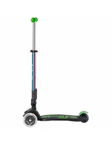 Hulajnoga Maxi Micro Deluxe Foldable LED Neochrome Green (składana, świecące koła)