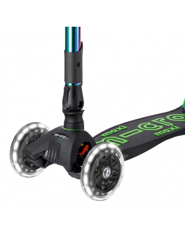 Hulajnoga Maxi Micro Deluxe Foldable LED Neochrome Green (składana, świecące koła)