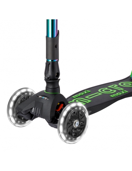 Hulajnoga Maxi Micro Deluxe Foldable LED Neochrome Green (składana, świecące koła)