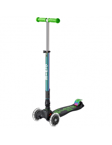 Hulajnoga Maxi Micro Deluxe Foldable LED Neochrome Green (składana, świecące koła)