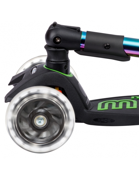 Hulajnoga Maxi Micro Deluxe Foldable LED Neochrome Green (składana, świecące koła)