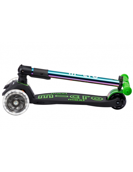Hulajnoga Maxi Micro Deluxe Foldable LED Neochrome Green (składana, świecące koła)