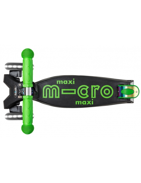 Hulajnoga Maxi Micro Deluxe Foldable LED Neochrome Green (składana, świecące koła)