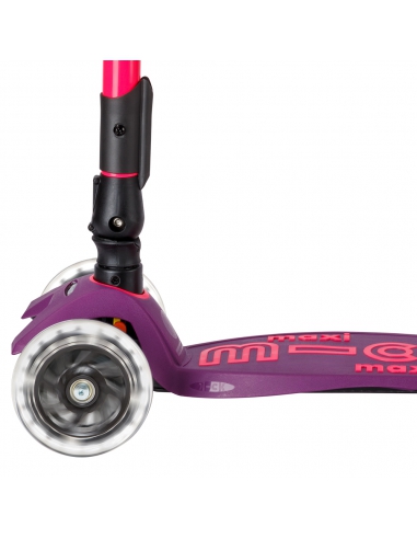 Hulajnoga Maxi Micro Deluxe Foldable NEON LED Ultra Pink (składana, świecące koła)