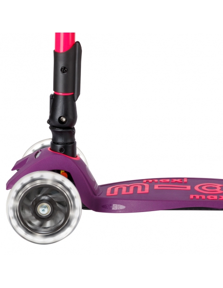 Hulajnoga Maxi Micro Deluxe Foldable NEON LED Ultra Pink (składana, świecące koła)