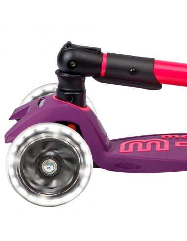 Hulajnoga Maxi Micro Deluxe Foldable NEON LED Ultra Pink (składana, świecące koła)