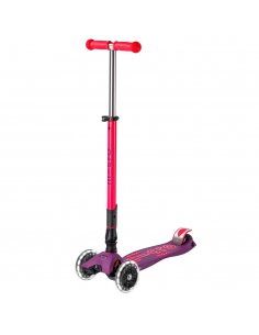 Hulajnoga Maxi Micro Deluxe Foldable NEON LED Ultra Pink (składana, świecące koła)