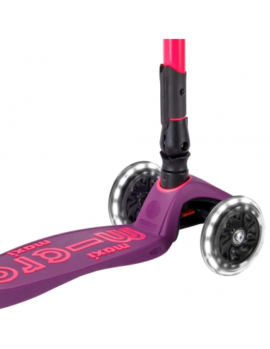 Hulajnoga Maxi Micro Deluxe Foldable NEON LED Ultra Pink (składana, świecące koła)
