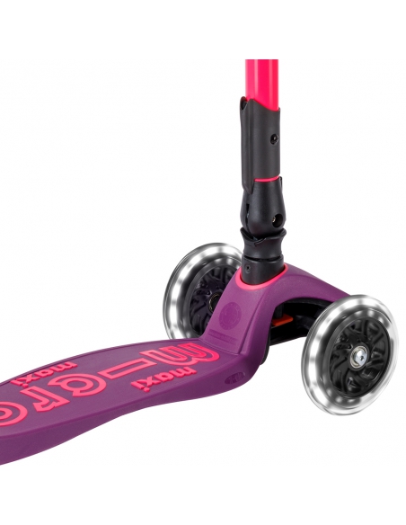 Hulajnoga Maxi Micro Deluxe Foldable NEON LED Ultra Pink (składana, świecące koła)