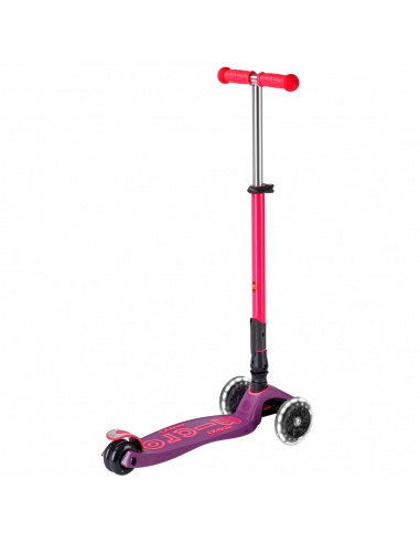 Hulajnoga Maxi Micro Deluxe Foldable NEON LED Ultra Pink (składana, świecące koła)
