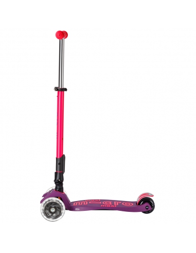 Hulajnoga Maxi Micro Deluxe Foldable NEON LED Ultra Pink (składana, świecące koła)