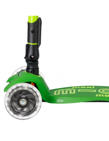 Hulajnoga Maxi Micro Deluxe Foldable NEON LED Parrot Green (składana, świecące koła)
