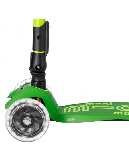 Hulajnoga Maxi Micro Deluxe Foldable NEON LED Parrot Green (składana, świecące koła)