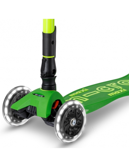 Hulajnoga Maxi Micro Deluxe Foldable NEON LED Parrot Green (składana, świecące koła)