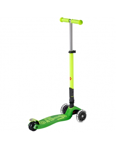 Hulajnoga Maxi Micro Deluxe Foldable NEON LED Parrot Green (składana, świecące koła)