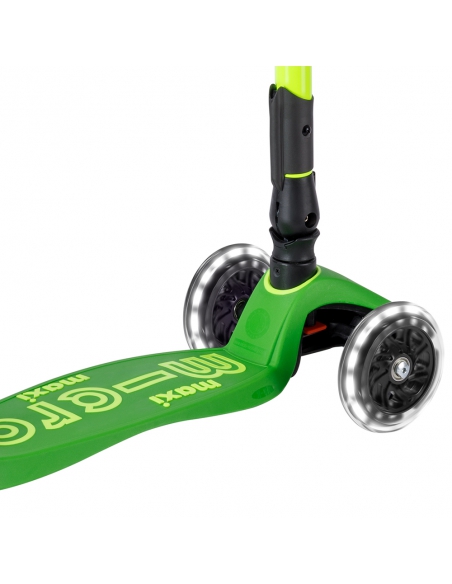 Hulajnoga Maxi Micro Deluxe Foldable NEON LED Parrot Green (składana, świecące koła)