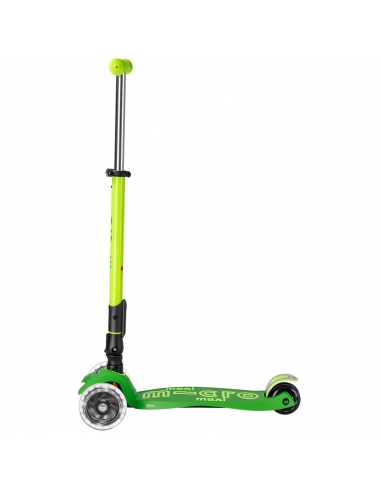 Hulajnoga Maxi Micro Deluxe Foldable NEON LED Parrot Green (składana, świecące koła)
