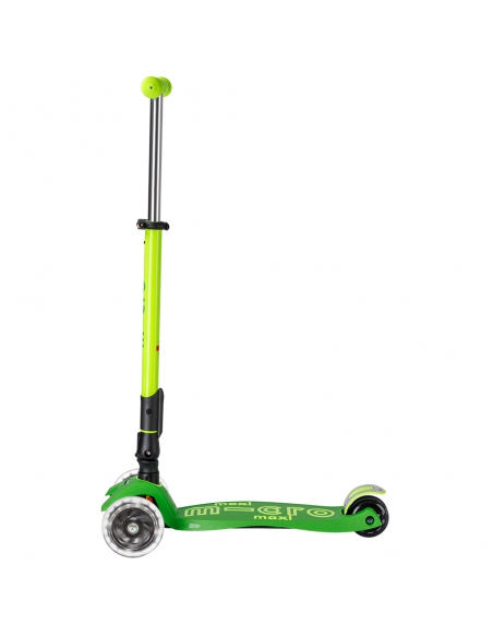 Hulajnoga Maxi Micro Deluxe Foldable NEON LED Parrot Green (składana, świecące koła)