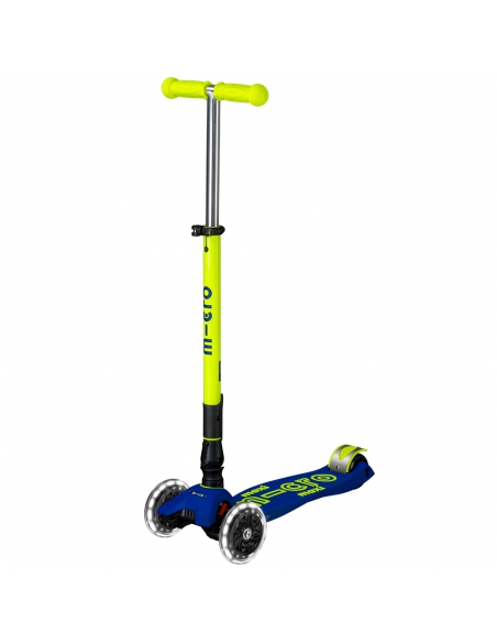 Hulajnoga Maxi Micro Deluxe Foldable NEON LED Canary Yellow (składana, świecące koła)
