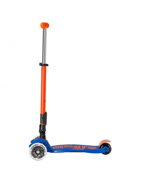 Hulajnoga Maxi Micro Deluxe Foldable NEON LED Blaze Orange (składana, świecące koła)
