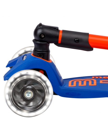Hulajnoga Maxi Micro Deluxe Foldable NEON LED Blaze Orange (składana, świecące koła)