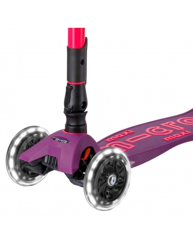 Hulajnoga Maxi Micro Deluxe Foldable NEON LED Ultra Pink (składana, świecące koła)