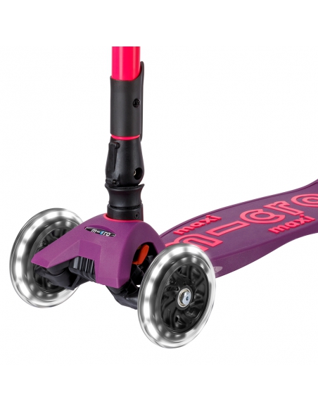 Hulajnoga Maxi Micro Deluxe Foldable NEON LED Ultra Pink (składana, świecące koła)