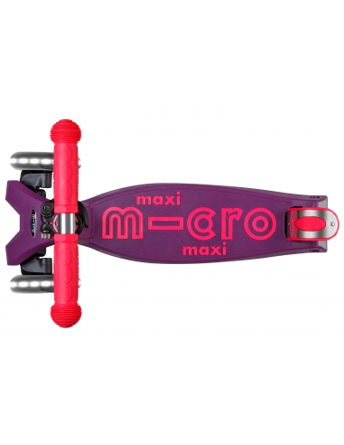 Hulajnoga Maxi Micro Deluxe Foldable NEON LED Ultra Pink (składana, świecące koła)