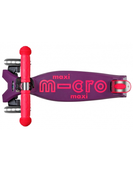 Hulajnoga Maxi Micro Deluxe Foldable NEON LED Ultra Pink (składana, świecące koła)