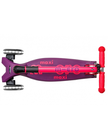 Hulajnoga Maxi Micro Deluxe Foldable NEON LED Ultra Pink (składana, świecące koła)