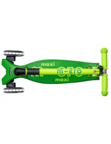 Hulajnoga Maxi Micro Deluxe Foldable NEON LED Parrot Green (składana, świecące koła)