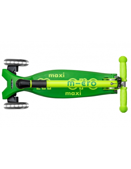 Hulajnoga Maxi Micro Deluxe Foldable NEON LED Parrot Green (składana, świecące koła)