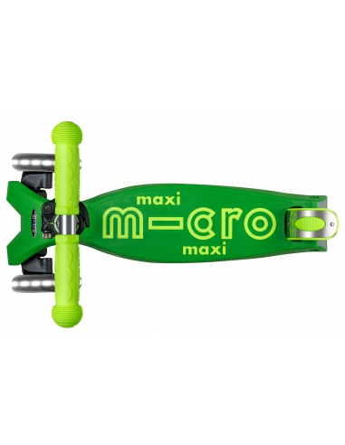 Hulajnoga Maxi Micro Deluxe Foldable NEON LED Parrot Green (składana, świecące koła)