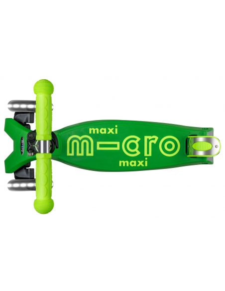 Hulajnoga Maxi Micro Deluxe Foldable NEON LED Parrot Green (składana, świecące koła)