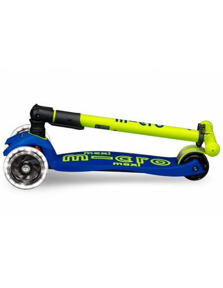 Hulajnoga Maxi Micro Deluxe Foldable NEON LED Canary Yellow (składana, świecące koła)