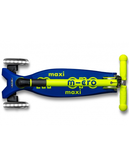 Hulajnoga Maxi Micro Deluxe Foldable NEON LED Canary Yellow (składana, świecące koła)