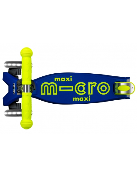 Hulajnoga Maxi Micro Deluxe Foldable NEON LED Canary Yellow (składana, świecące koła)