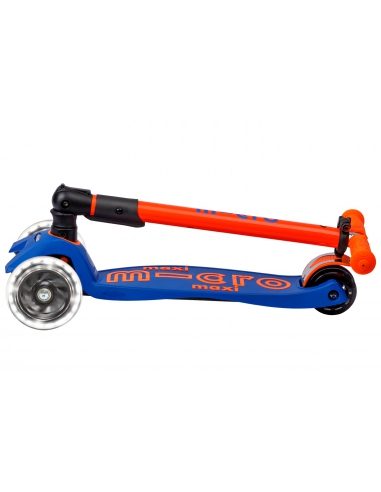 Hulajnoga Maxi Micro Deluxe Foldable NEON LED Blaze Orange (składana, świecące koła)