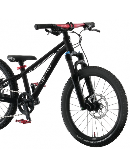 Rower dziecięcy KUbikes 20S DISC Black/Laser-Red - czarny z czerwonymi akcentami