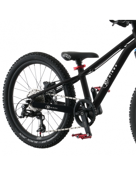 Rower dziecięcy KUbikes 20S DISC Black/Laser-Red - czarny z czerwonymi akcentami