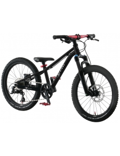 Rower dziecięcy KUbikes 20S DISC Black/Laser-Red - czarny z czerwonymi akcentami