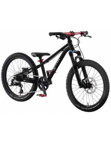 Rower dziecięcy KUbikes 20S DISC Black/Laser-Red - czarny z czerwonymi akcentami
