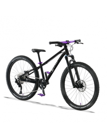 Rower dziecięcy KUbikes 24S DISC Black/Laser-Purple - czarny z fioletowymi akcentami