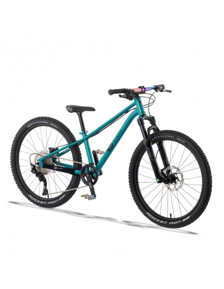 Rower dziecięcy KUbikes 24S DISC Turquoise/Laser-Rainbow- turkusowy z tęczowymi akcentami